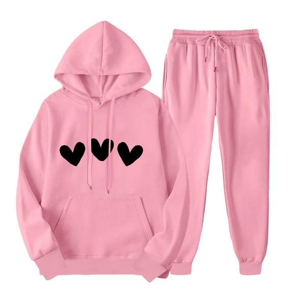 Xunlbb Jogging Suits Outfits Men's And Women's Sports Tracksuits Long Sleeve Pullover Hoodies Sweatshirt Loose Coat And Sweatpants Fall Winter Suit on Clearance