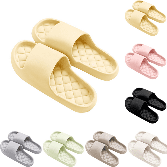 Xunlbb Lightweight Sandals for Women Men Comfort Non-Slip Pillow House Sandals Waterproof Shower Shoes Indoor Slides Bathroom Sandals Slip On Slide Sandals Easy to Clean 37-45