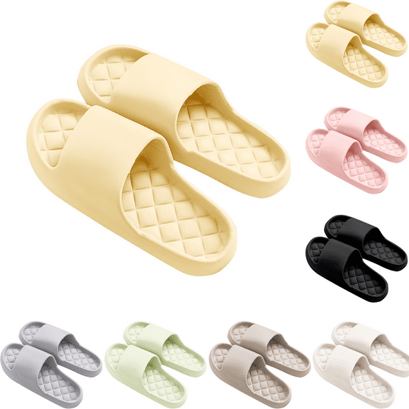 Xunlbb Lightweight Sandals for Women Men Comfort Non-Slip Pillow House Sandals Waterproof Shower Shoes Indoor Slides Bathroom Sandals Slip On Slide Sandals Easy to Clean 37-45