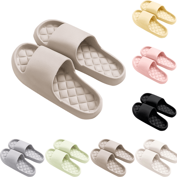 Xunlbb Lightweight Sandals for Women Men Comfort Non-Slip Pillow House Sandals Waterproof Shower Shoes Indoor Slides Bathroom Sandals Slip On Slide Sandals Easy to Clean 37-45