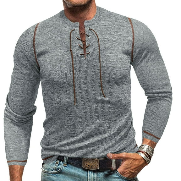 Xunlbb Long Sleeve Shirts for Men, Men's Round Neck Long Sleeved Top Solid Color Base T-shirt Top Rope Outdoor Men's Long Sleeved Round Neck Top/shirt M-3XL Great Gifts for Less