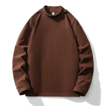 Xunlbb Long Sleeve Shirts for Men, Men's Base Velvet Solid Color Long Sleeved Round Neck Top L-4XL Great Gifts for Less
