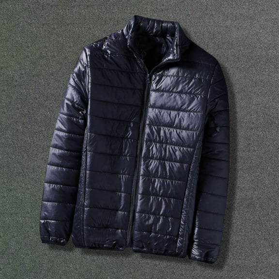 Xunlbb Men Coats Winter Clearance Sale, Men's Winter Down Jacket Zipper Cardigan Pocket Long Sleeve Padded Jacket Coat M-3XL