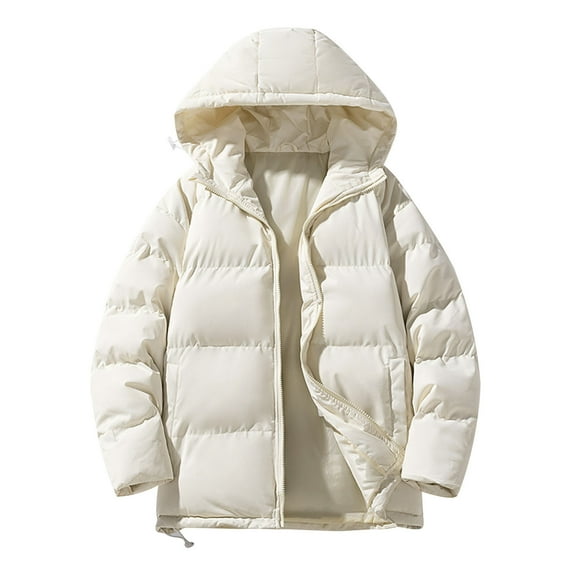 Xunlbb Men Coats Winter Clearance Sale, Men's Winter Hooded Down Jacket Zipper Cardigan Pocket Long Sleeve Padded Jacket Coat M-3XL