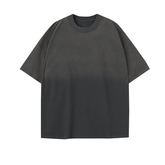 Xunlbb Men- Round Neck T-Shirt Man Style Gradient Make Old Motion Leisure Bodybuilding Short Sleeve T-shirt S-3XL