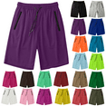 thumbnail image 1 of Xunlbb Men and Women Shorts, Men and Women's solid color pocket summer ice silk drying running shorts on Clearance,Purple 4XL, 1 of 6