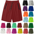 thumbnail image 1 of Xunlbb Men and Women Shorts, Men and Women's solid color pocket summer ice silk drying running shorts on Clearance,Wine XL, 1 of 3