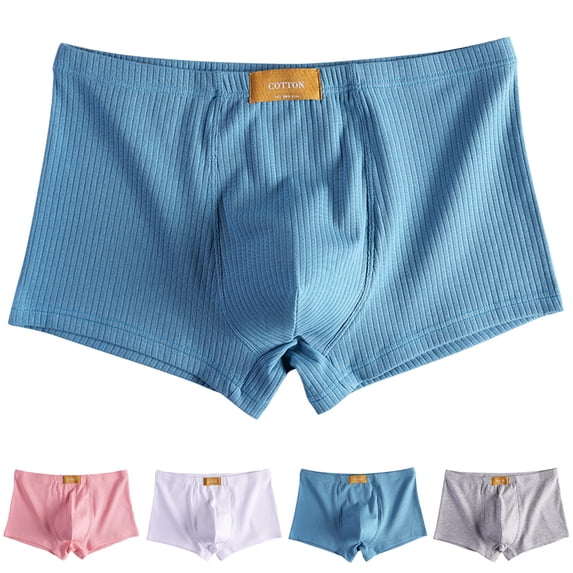 Xunlbb Men's Boxer Briefs Fashion Solid Breathable Close Fitting Underpants Lightweight Quick Dry Comfortable Briefs Plus Size 4-Way-Stretch Mens Underwear Summer Inner Fit