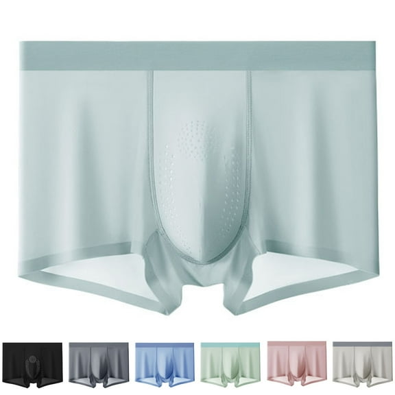 Xunlbb Men's Boxer Briefs Fashion Solid Breathable Close Fitting Underpants Lightweight Quick Dry Comfortable Briefs Plus Size 4-Way-Stretch Mens Underwear Summer Inner Fit