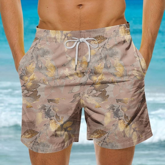 Xunlbb Men's Casual Summer Shorts Lightweight Breathable Fabric with Drawstring Waist Quick-Dry Swim Trunks Beach Vacation Fashion Loose Fit Plus Size