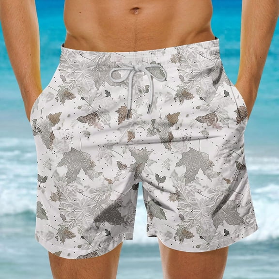 Xunlbb Men's Casual Summer Shorts Lightweight Breathable Fabric with Drawstring Waist Quick-Dry Swim Trunks Beach Vacation Fashion Loose Fit Plus Size