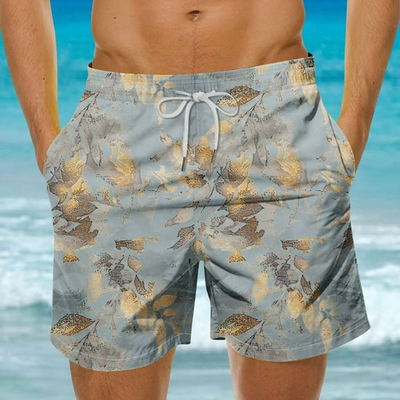 Xunlbb Men's Casual Summer Shorts Lightweight Breathable Fabric with Drawstring Waist Quick-Dry Swim Trunks Beach Vacation Fashion Loose Fit Plus Size