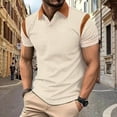 thumbnail image 1 of Xunlbb Men's Shirts Men'S Clothing Under $10 Man Solid-Color Casual Splicing Cedar Short Sleeve Turndown Collar Top, S-3XL, 1 of 7