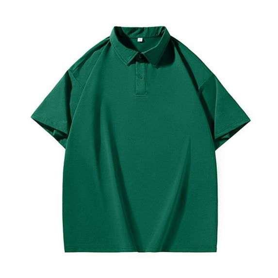 Xunlbb Men's Shirts Men'S Clothing Under $10 Man Solid Color Loose Lapel Shirt Large Size Fashion Fallow Short Sleeve, M-5XL