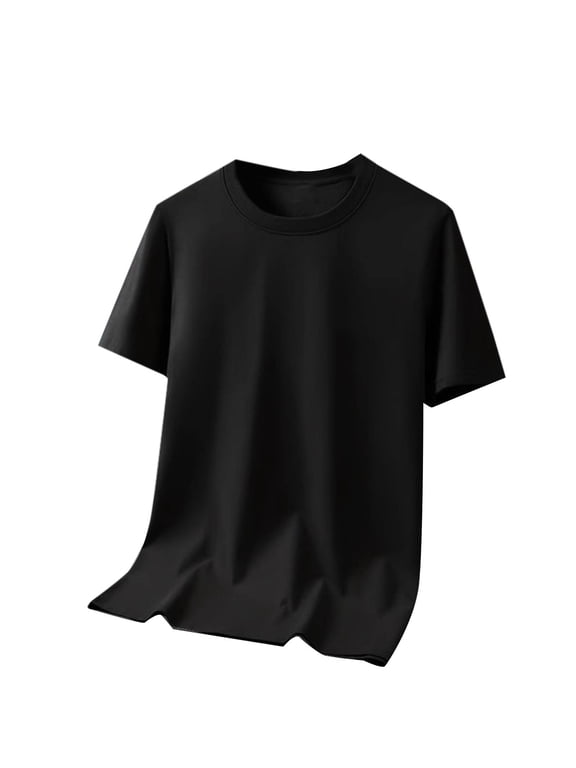 Men's Shirts Men'S Clothing Under $10 Men Casual Fashion Solid Large Size Half Sleeved Short Sleeved Round Neck Top, M-5XL