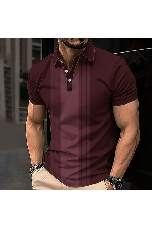 Men's Shirts Men'S Clothing Under $10 Men's Casual Short Sleeved Shirt with Printed Short Sleeved Collar Top/shirt, S-5XL