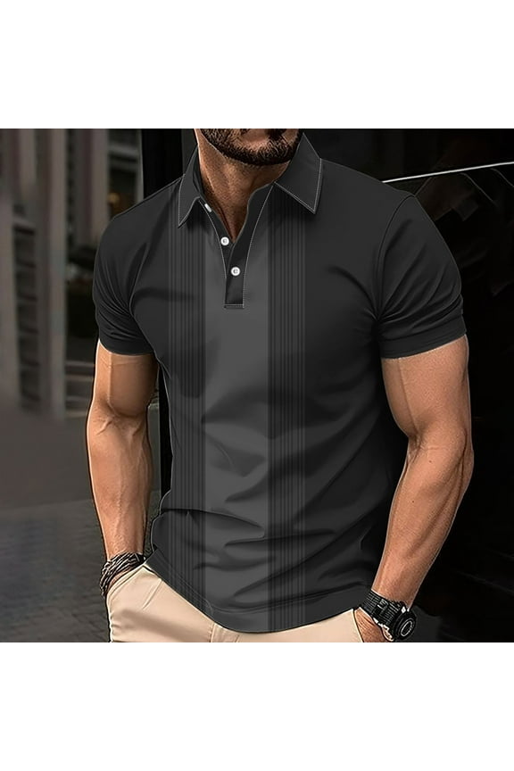 Men's Shirts Men'S Clothing Under $10 Men's Casual Short Sleeved Shirt with Printed Short Sleeved Collar Top/shirt, S-5XL