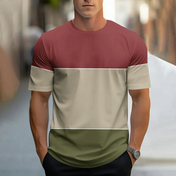 Xunlbb Men's Shirts Men'S Clothing Under $10 New Fashion Casual Men Print Sports T-shirt Short Sleeve Round-Neck Blouses Shirts Top, M-3XL