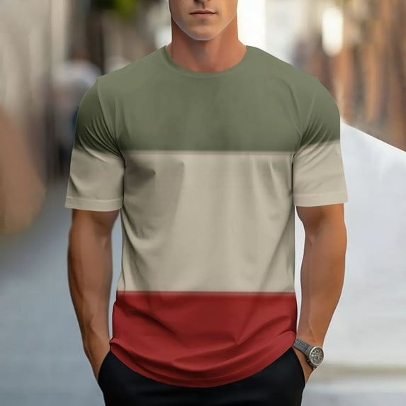 Xunlbb Men's Shirts Men'S Clothing Under $10 New Fashion Casual Men Print Sports T-shirt Short Sleeve Round-Neck Blouses Shirts Top, M-3XL