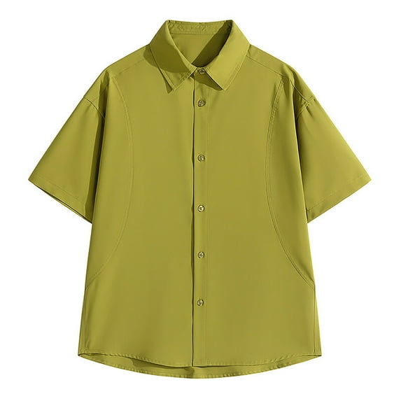 Xunlbb Men's Shirts Mens Casual Button Down Shirts Men's Vintage Casual Solid Color Button Lapel Fashion Long Sleeve Shirt on Clearance, M-3XL
