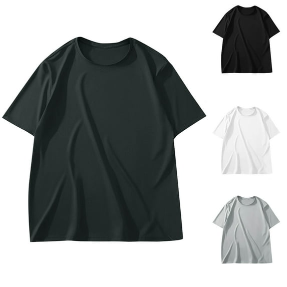 Xunlbb Men's Shirts T-Shirt for Men Men Casual Fashion Solid Large Size Half Sleeved Short Sleeved Round Neck Top, M-5XL
