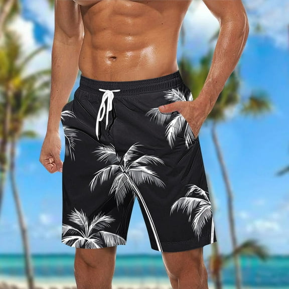 Xunlbb Men's Short Pants Quick-Dry Beach Shorts Lightweight Swim Trunks with Side Pockets Summer Vacation Fashion Comfortable Casual Wear Plus Size Holidays