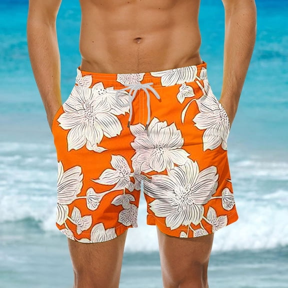 Xunlbb Men's Shorts Beach Lightweight Quick-Dry Short Pants with Drawstring Waist Comfortable Swim Trunks Summer Vacation Fashion Plus Size