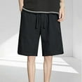 thumbnail image 1 of Xunlbb Men's Shorts Clearance Gym Shorts Men, Men's Solid Color Summer Drawstring Outer Thin Casual Loose Five Quarter Shorts, M-4XL, 1 of 8