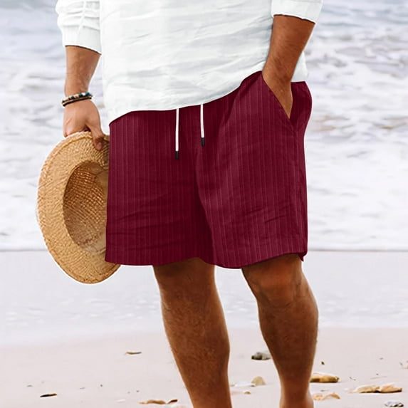 Xunlbb Men's Shorts Summer Gym Shorts Men, Men Light Clothes Casual Solid Pocket Elastic Waist Straight Half Shorts Pants Sport Pants, S-3XL