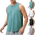 thumbnail image 1 of Xunlbb Men's Tank Tops Lightweight Summer Athletic Tank Top with Stretchable Fabric Flat Seam Round Neck Sleeveless Basic for Gym Workout Casual Wear Plus Size, 1 of 9