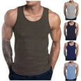 thumbnail image 1 of Xunlbb Men's Tank Tops Solid Color Breathable Summer Athletic Tank Top with Round Neck Sleeveless Ideal for Gym Workout and Daily Essentials Plus Size M-3XL, 1 of 7