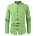 thumbnail image 1 of Xunlbb Mens Long Sleeve Tee Shirts, Men's New Casual Loose Button Solid Color Breathable Shirt Long Sleeved M-3XL Gift for Him, 1 of 8