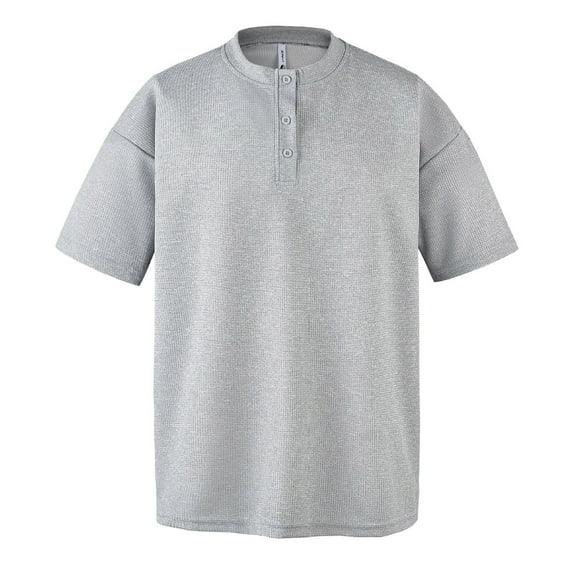 Xunlbb Mens Shirt Men'S Clothing Under $10 Men's Casual Short Sleeved Top Solid Color Loose Collar Fashionable Short Sleeved Men's Top Short Sleeved Round Neck Top/shirt, M-2XL