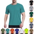 thumbnail image 1 of Xunlbb Mens Shirts, Men's Casual Short Sleeve Crew Neck Solid Color Mesh Breathable Tight Fitting Mens Shirts for Workout and Gym, M-3XL, 1 of 8