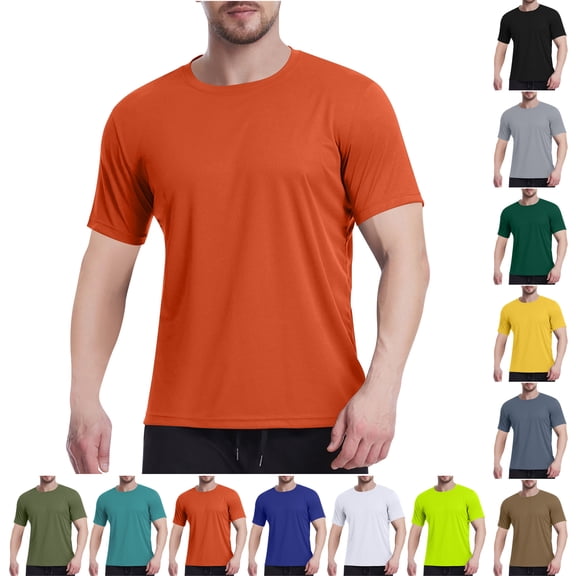 Xunlbb Mens Shirt Men'S Clothing Under $10 Fashionable Men's Solid Color Short Sleeved Mesh Breathable Tight Fitting T-shirt, M-3XL