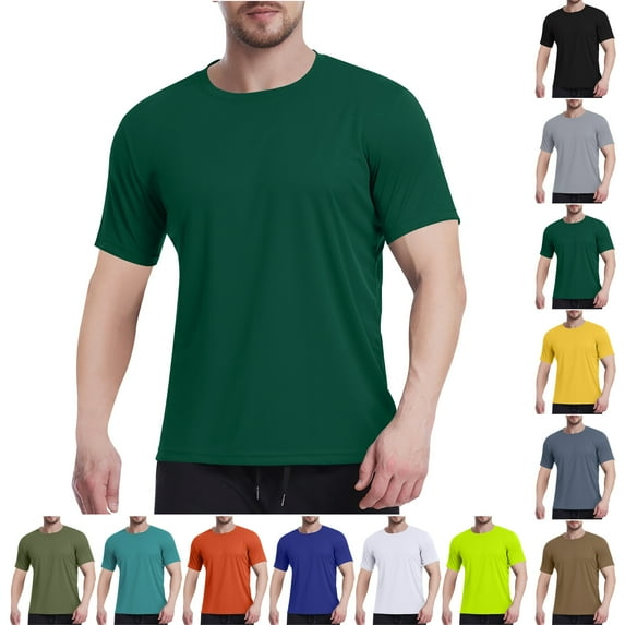 Xunlbb Mens Shirt Men'S Clothing Under $10 Fashionable Men's Solid Color Short Sleeved Mesh Breathable Tight Fitting T-shirt, M-3XL