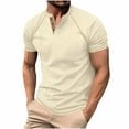 thumbnail image 1 of Xunlbb Mens Shirt Men'S Clothing Under $10 Man Leisure Cultivate Oneself Solid Color Shoulder Insertion Round Neck Short Sleeve, S-3XL, 1 of 8