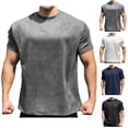 thumbnail image 1 of Xunlbb Mens Shirt Men'S Clothing Under $10 Men's Short Casual Sleeved Solid Round Pullover Neck Top, M-3XL, 1 of 3