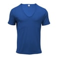 thumbnail image 1 of Men's T-shirts, Xunlbb Men's Vintage Strip Short Sleeve T-shirt U-neck Pullover Round Neck Casual, 1 of 8