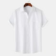 thumbnail image 1 of Xunlbb Mens Shirt Mens Casual Button Down Shirts Men Casual Solid Turndown Short Sleeve Button Closure Shirt Hawaii Blouse on Clearance, S-2XL, 1 of 9
