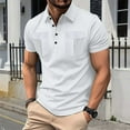 thumbnail image 1 of Xunlbb Mens Shirt Mens Dress Shirts Man Casual Solid-Color Button Pocket Short Sleeve Turndown Collar Blouses Shirt Gift for Him, S-3XL, 1 of 7