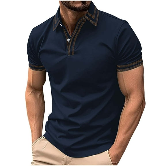 Xunlbb Mens Shirt Mens Dress Shirts Man Fashion Leisure Solid Color Versatile Button Turndown Collar Short Sleeve Top, S-3XL