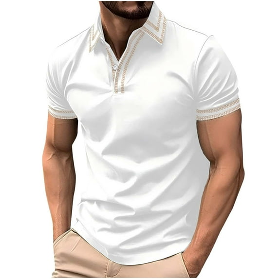 Xunlbb Mens Shirt Mens Dress Shirts Man Fashion Leisure Solid Color Versatile Button Turndown Collar Short Sleeve Top, S-3XL