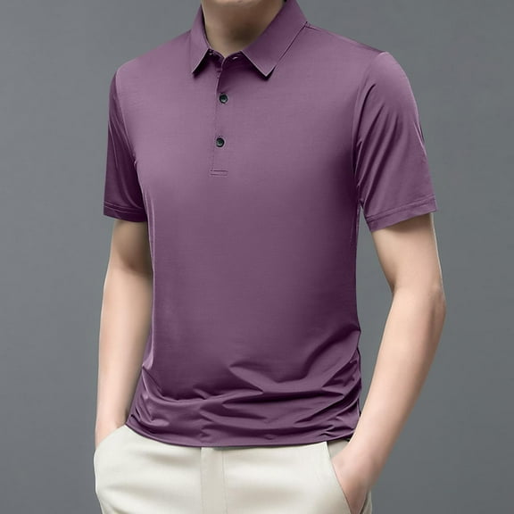 Xunlbb Mens Shirt Mens Dress Shirts Mens Fashion Casual Solid Pullover Round Neck Buttons Short Shirts Gift for Him, M-3XL