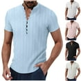 thumbnail image 1 of Xunlbb Mens Shirt T-Shirt for Men Casual Lining Round Neck Shirt Top Plain Collar Summer Casual Short Sleeved Round Neck Top/shirt, S-3XL, 1 of 9