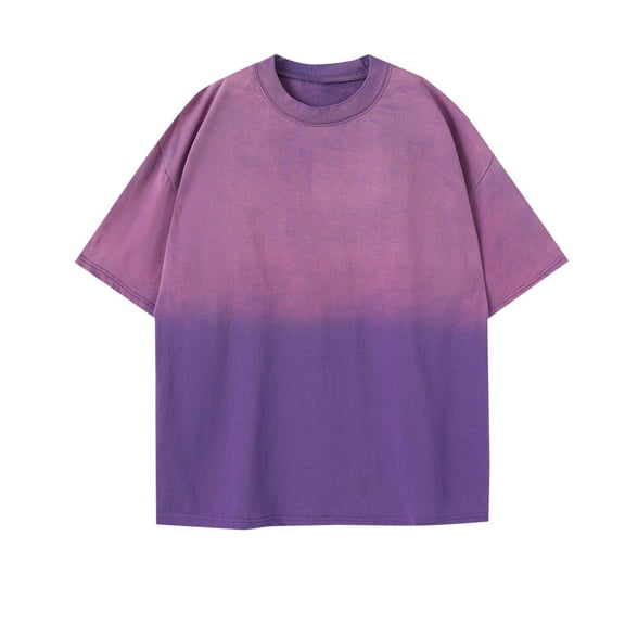 Xunlbb Mens Short Sleeve Man Style Gradient Make Old Motion Leisure Bodybuilding Short Sleeve T-shirt S-3XL