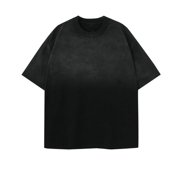 Xunlbb Mens Short Sleeve Man Style Gradient Make Old Motion Leisure Bodybuilding Short Sleeve T-shirt S-3XL