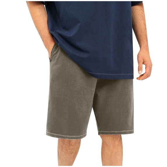 Xunlbb Mens Shorts Clearance Gym Shorts Men, Men's Solid Color Fashionable Casual Washed Loose Pocket Drawstring Waist Sports Running Shorts, S-3XL