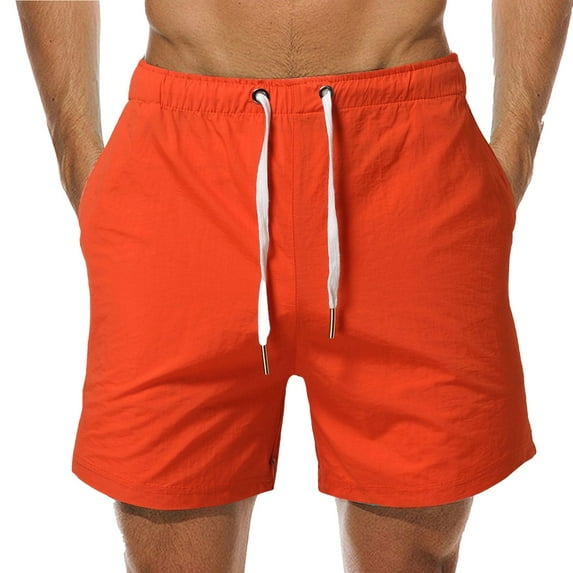 Xunlbb Mens Shorts Clearance Gym Shorts Men, Men's Waterproof Large Shorts Drying Beach Pants Summer Solid Color Casual Zipper Shorts Beach Vacation Clothes, S-XL