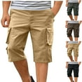 thumbnail image 1 of Xunlbb Mens Shorts Summer Savings Clearance Cargo Shorts for Men, Men's Solid Color Casual Outdoor Sports Abrasion Multi Pocket Knee Length Cargo Shorts, S-4XL, 1 of 9